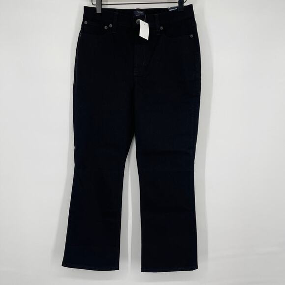 J.Crew Factory Flare Crop Black Jean in all-day stretch Mid Rise Size 28 NWT - Picture 4 of 7